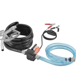 VEVOR Fuel Transfer Pump, 12V DC 5 GPM 1/10 HP, Portable Electric Diesel Transfer Pump with Auto Shut-Off Fuel Nozzle, Long Inlet & Outlet Hose for Gasoline, Diesel, Kerosene, Methanol Blends