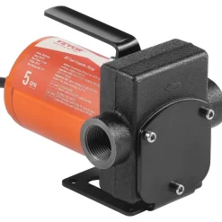 VEVOR Fuel Transfer Pump, 12V DC 5 GPM 1/10 HP, Portable Electric Diesel Transfer Pump with Auto Shut-Off Fuel Nozzle, Long Inlet & Outlet Hose for Gasoline, Diesel, Kerosene, Methanol Blends
