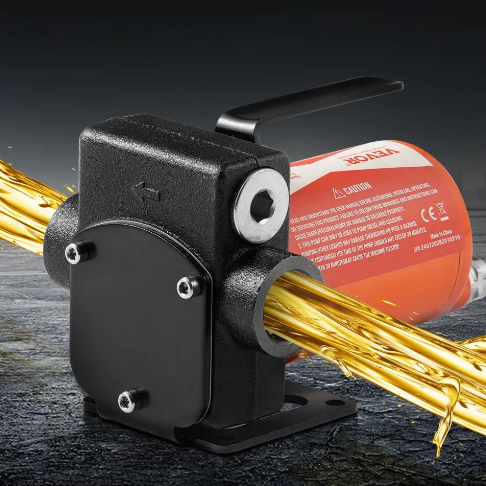 VEVOR Fuel Transfer Pump, 12V DC 5 GPM 1/10 HP, Portable Electric Diesel Transfer Pump with Auto Shut-Off Fuel Nozzle, Long Inlet & Outlet Hose for Gasoline, Diesel, Kerosene, Methanol Blends