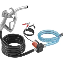 VEVOR Fuel Transfer Pump, 12V DC 5 GPM 1/10 HP, Portable Electric Diesel Transfer Pump with Auto Shut-Off Fuel Nozzle, Long Inlet & Outlet Hose for Gasoline, Diesel, Kerosene, Methanol Blends