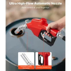 VEVOR Fuel Transfer Pump 110V, 20 GPM 76 L/min, AC Electric Oil Transfer Pump, with Meter, Auto Shut-Off Fuel Nozzle & Discharge Hose, High Flow for Gasoline, Diesel, Kerosene, Biodiesel, Ethanol