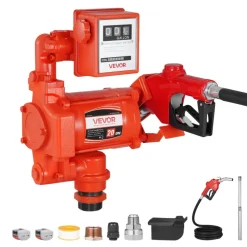 VEVOR Fuel Transfer Pump 110V, 20 GPM 76 L/min, AC Electric Oil Transfer Pump, with Meter, Auto Shut-Off Fuel Nozzle & Discharge Hose, High Flow for Gasoline, Diesel, Kerosene, Biodiesel, Ethanol