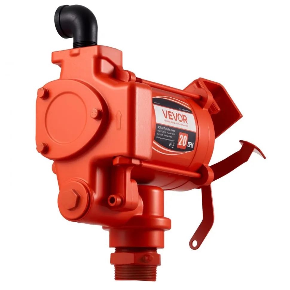 VEVOR Fuel Transfer Pump 110V, 20 GPM 76 L/min, AC Electric Oil Transfer Pump, with Auto Shut-Off Fuel Nozzle & Discharge Hose, High Flow Kit for Gasoline, Diesel, Kerosene, Biodiesel, Ethanol Blends