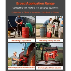 VEVOR Fuel Transfer Pump 110V, 15 GPM 57 L/min, AC Electric Oil Transfer Pump, 8 ft/2.4 m Max Suction Lift, 37 ft/11.28 m Max Lift, Overheat Protection, for Gasoline Diesel Kerosene Biodiesel Ethanol