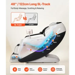 VEVOR Full Body Massage Chair, 3D Zero Gravity Recliner with SL Track, 18 Auto Modes, Heat, Foot Rollers, Armrest Control, LCD Display, 36 Airbags, Retractable Footrest