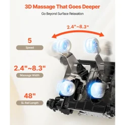 VEVOR Full Body Massage Chair, 3D Zero Gravity Recliner with SL Track, 18 Auto Modes, Heat, Foot Rollers, Armrest Control, LCD Display, 36 Airbags, Retractable Footrest