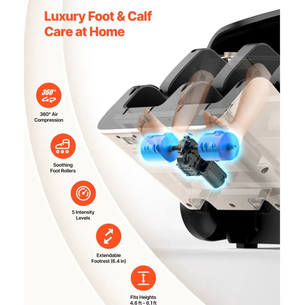 VEVOR Full Body Massage Chair, 3D Zero Gravity Recliner with SL Track, 18 Auto Modes, Heat, Foot Rollers, Armrest Control, LCD Display, 36 Airbags, Retractable Footrest