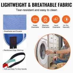 VEVOR Full Body Patient Lift Sling & Commode Opening, Patient Lift Medical Sling for Safe Bathing, Toileting, Polyester Patient Aid Commode Sling for Elderly Disabled Bedridden, 600LBS (Large Size)
