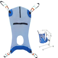 VEVOR Full Body Patient Lift Sling & Commode Opening, Patient Lift Medical Sling for Safe Bathing, Toileting, Polyester Patient Aid Commode Sling for Elderly Disabled Bedridden, 600LBS (Large Size)