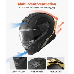 VEVOR Full Face Motorcycle Helmets, Dual-Visor Motorcycle Street Bike Helmet, Lightweight Comfortable Motocross Dirt Bike Helmet for Adults Men and Women - DOT & ECE Approved (L Size)