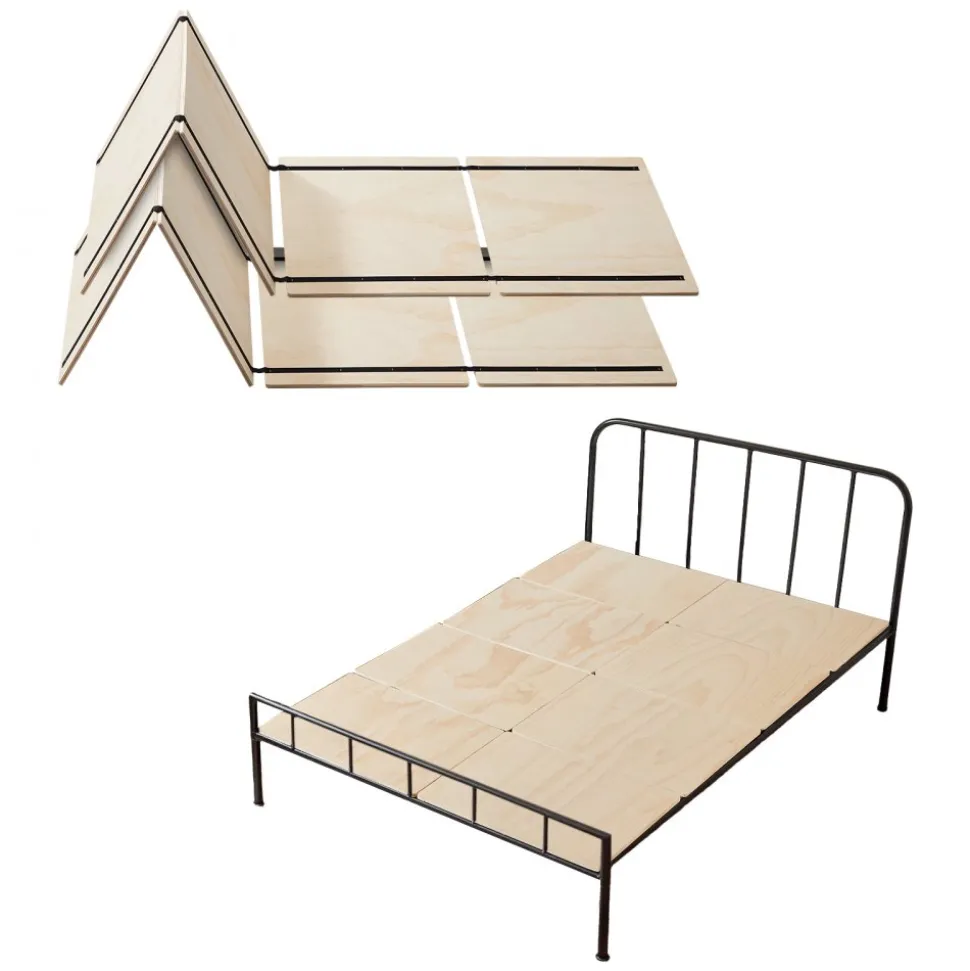 VEVOR Full Size Bunkie Board, 0.4 in Foldable Bed Board Slats with Connection, Wooden Mattress Support for Full Size Bed, Support under Mattress Boards, Ready to Use, 8 Piece, Burlywood