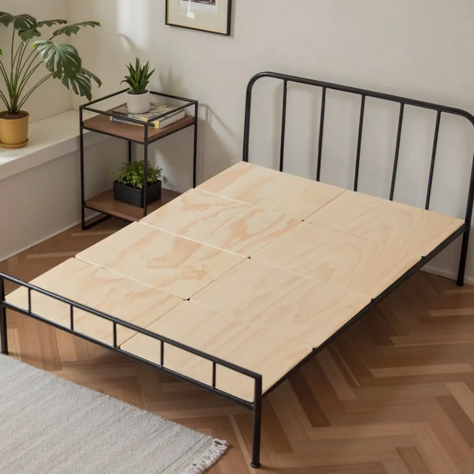VEVOR Full Size Bunkie Board, 0.4 in Foldable Bed Board Slats with Connection, Wooden Mattress Support for Full Size Bed, Support under Mattress Boards, Ready to Use, 8 Piece, Burlywood