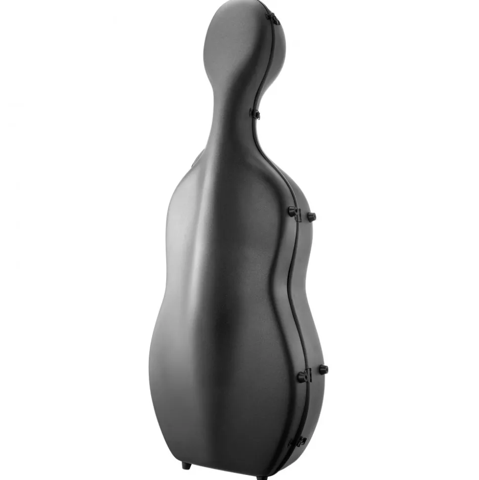 VEVOR 4/4 Full Size Cello Case, Composite Carbon Fiber, Lightweight Portable Travel Carrying Bag, with Plush Lining, Dual Shoulder Straps, Anti-Scratch, Professional Cello-Shape, for Cello, Black