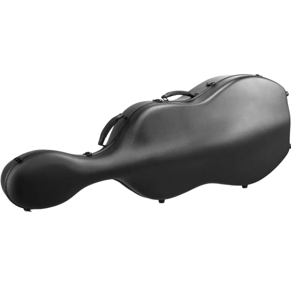VEVOR 4/4 Full Size Cello Case, Composite Carbon Fiber, Lightweight Portable Travel Carrying Bag, with Plush Lining, Dual Shoulder Straps, Anti-Scratch, Professional Cello-Shape, for Cello, Black