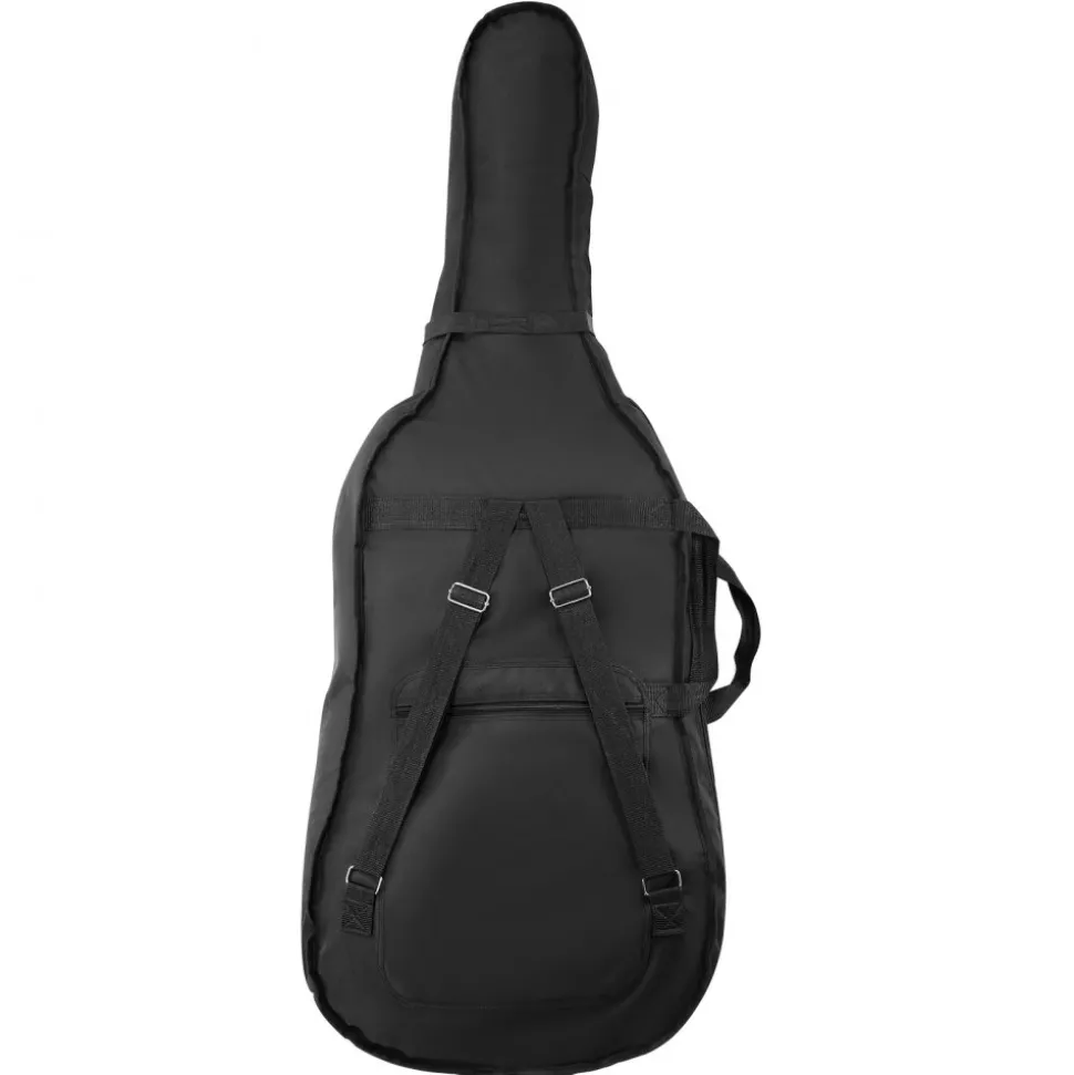 VEVOR 4/4 Full Size Cello Case, Nylon Waterproof, Lightweight Portable Travel Carrying Bag, with Reinforced Handle, Dual Shoulder Straps, Anti-Scratch, Professional Cello-Shape, for Cello, Black