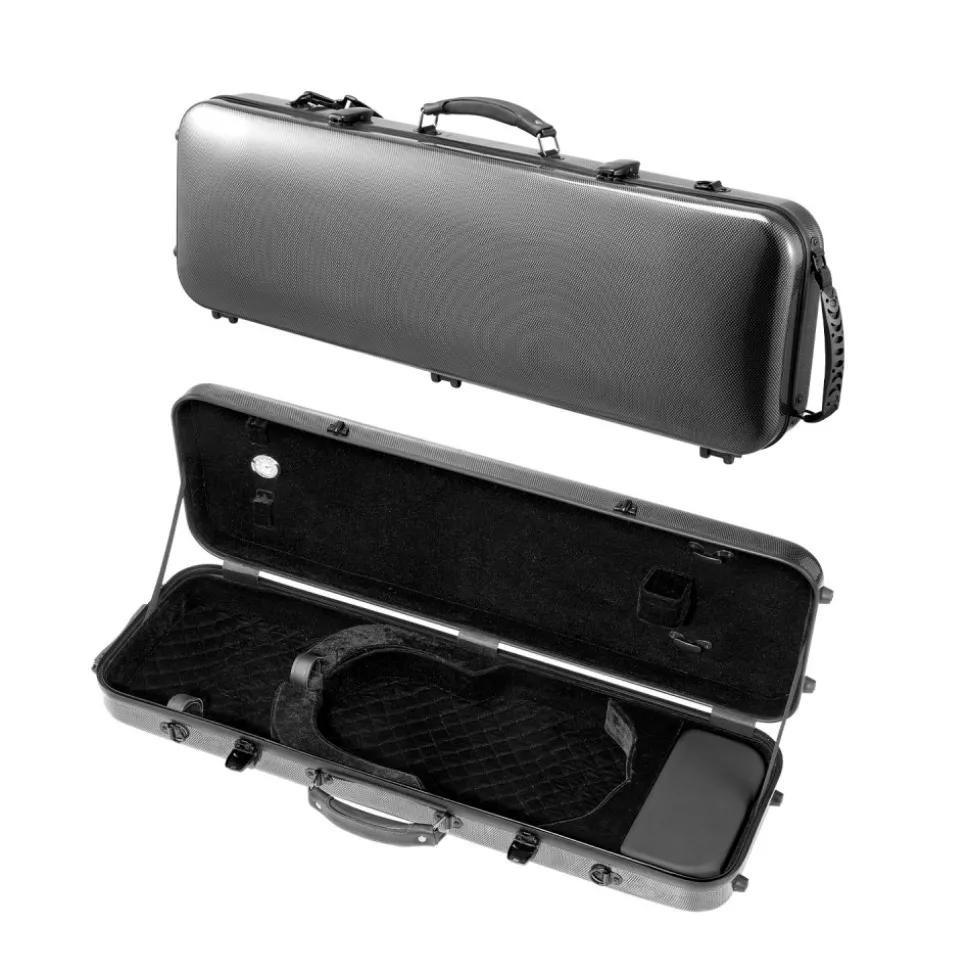 VEVOR 4/4 Full Size Violin Case, Built-in Hygrometer, Lightweight Portable Travel Carrying Bag, with Plush Lining, Shoulder Straps, Anti-Scratch, Professional Oblong Shape, for Violin, Black