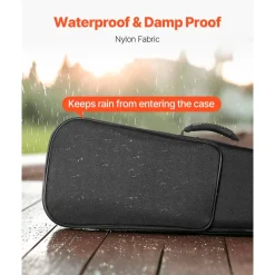 VEVOR 4/4 Full Size Violin Case, Nylon Waterproof, Lightweight Portable Travel Carrying Bag, with Plush Lining, Dual Shoulder Straps, Anti-Scratch, Professional Triangular Shape, for Violin, Black