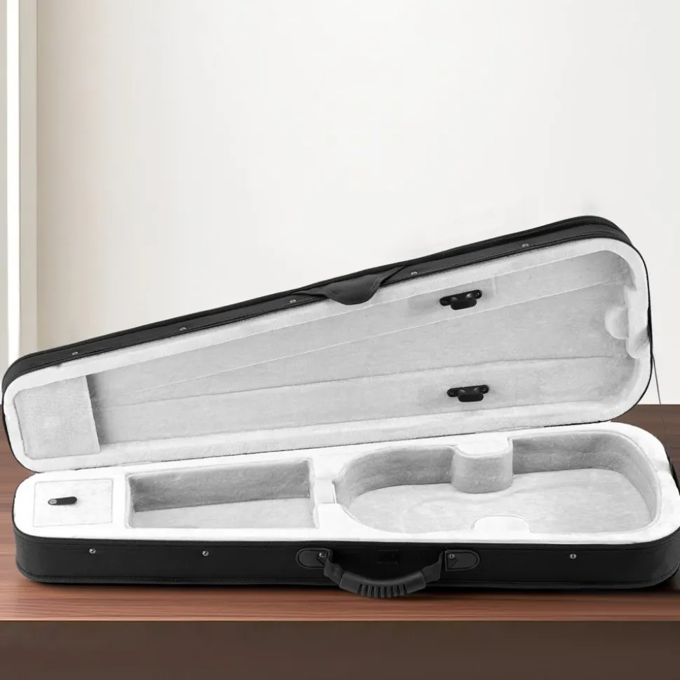 VEVOR 4/4 Full Size Violin Case, Nylon Waterproof, Lightweight Portable Travel Carrying Bag, with Plush Lining, Dual Shoulder Straps, Anti-Scratch, Professional Triangular Shape, for Violin, Black