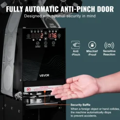 VEVOR Fully Automatic Cup Sealing Machine, 500-650 Cups/H, Cup Sealer Machine for 180 mm Tall & 90/95 mm Cup, Electric Tea Sealer with Digital Control LCD Panel for Bubble Milk Tea Coffee, Black
