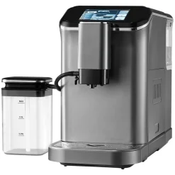 VEVOR Fully Automatic Espresso Machine - with Automatic Milk Frother, 20 Bar Super-Automatic Cappuccino Latte Machine with TFT Touch Screen, Grinder, 15 Grinding Levels, and Removable Milk Reservoir