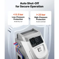 VEVOR Fully Automatic Refrigerant Recovery Machine for R134a & 1234fy, ≥98.5% Accuracy, 10-Inch Touch Screen, AC Recovery, Vacuum, and Recharging for Standard and High Voltage Automotive A/C Systems