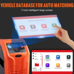 VEVOR Fully Automatic Refrigerant Recovery Machine for 1234yf, ≥98.5% Accuracy, 7-Inch Touch Screen, AC Recovery, Vacuum, and Recharging Machine for Standard and High Voltage Automotive A/C Systems