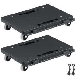 VEVOR Furniture Dolly, 500 lbs Capacity Each Count, Furniture Mover with Wheels, Portable Moving Rollers 4 Wheels Heavy Duty, Small Flat Dolly Cart with Interlocking for Heavy Furniture, 2 Pack, Black