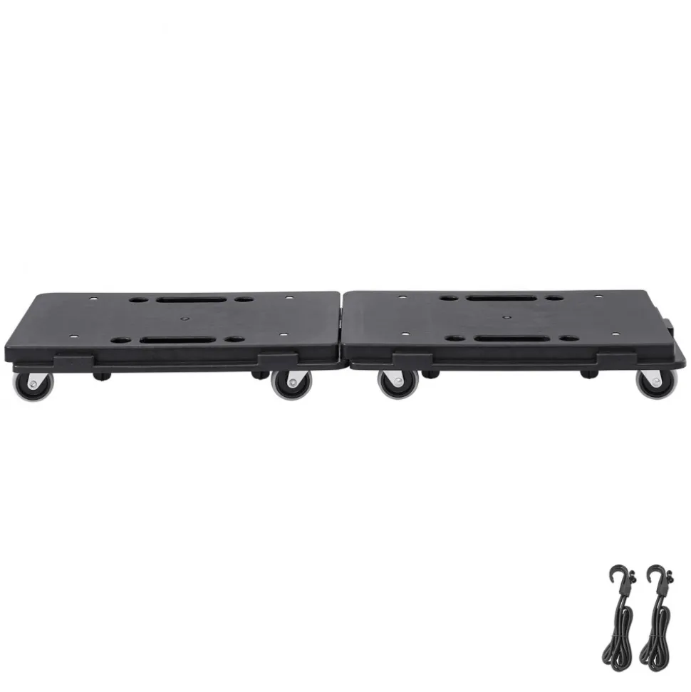 VEVOR Furniture Dolly, 500 lbs Capacity Each Count, Furniture Mover with Wheels, Portable Moving Rollers 4 Wheels Heavy Duty, Small Flat Dolly Cart with Interlocking for Heavy Furniture, 2 Pack, Black