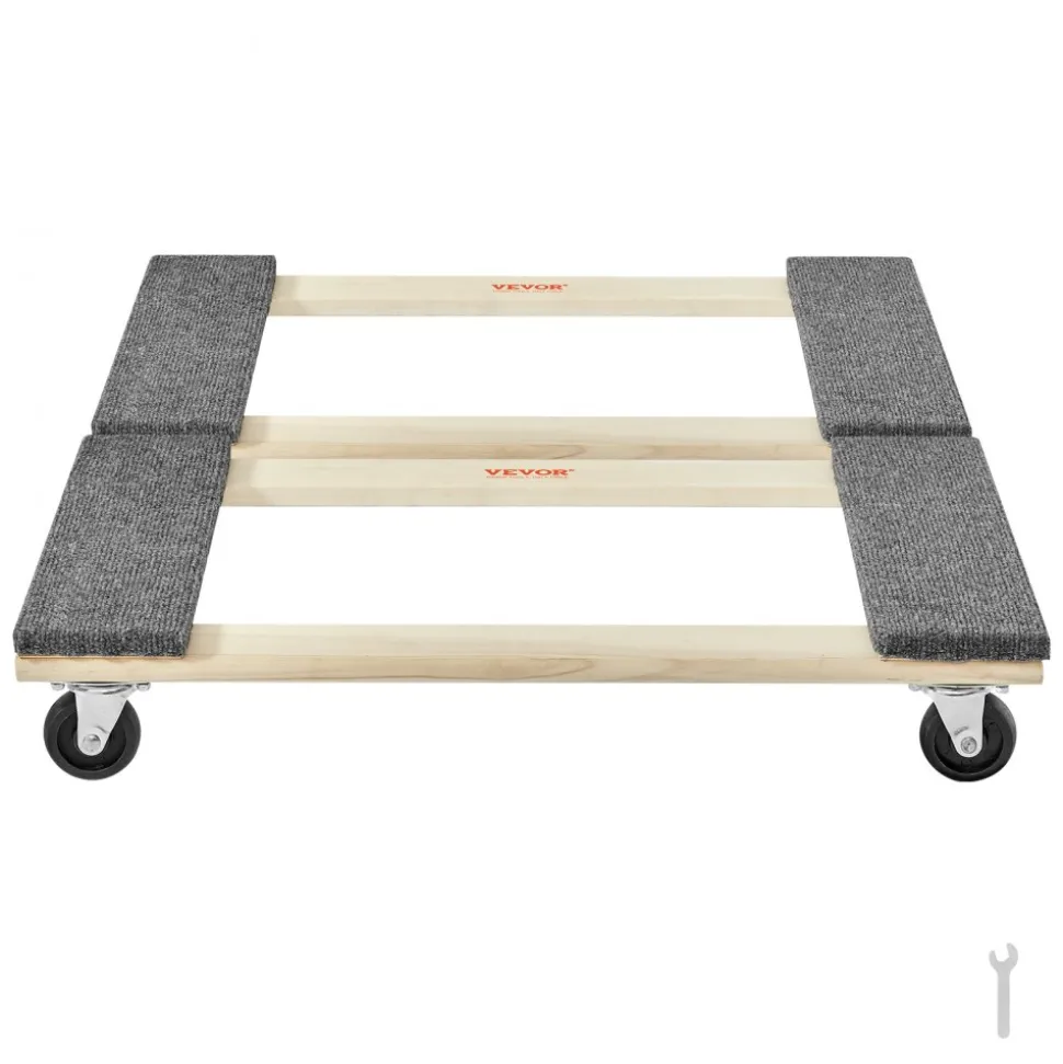 VEVOR Furniture Dolly, 1000 lbs Each Load Capacity, 2 Packs, 18" x 30", 8 x 3" PP Swivel Casters, Heavy Duty Hardwood Furniture Moving Dolly, Mover's Dolly, Moving Cart with Wheels for Heavy Furniture