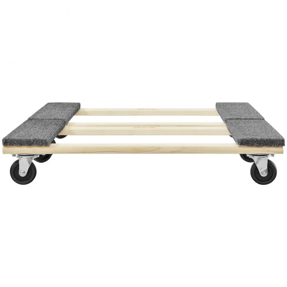 VEVOR Furniture Dolly, 1000 lbs Each Load Capacity, 2 Packs, 18" x 30", 8 x 3" PP Swivel Casters, Heavy Duty Hardwood Furniture Moving Dolly, Mover's Dolly, Moving Cart with Wheels for Heavy Furniture