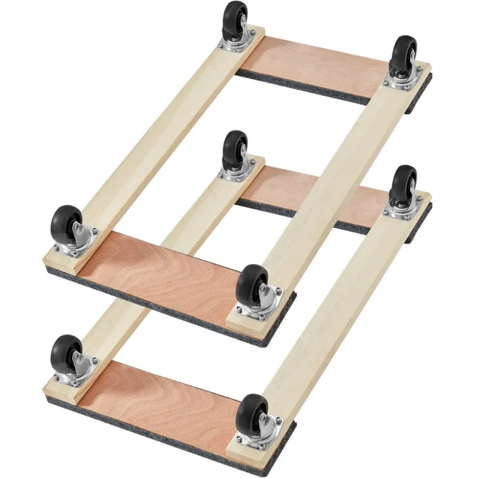 VEVOR Furniture Dolly, 1000 lbs Each Load Capacity, 2 Packs, 18" x 30", 8 x 3" PP Swivel Casters, Heavy Duty Hardwood Furniture Moving Dolly, Mover's Dolly, Moving Cart with Wheels for Heavy Furniture