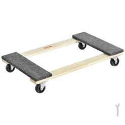VEVOR Furniture Dolly, 1000 lbs Load Capacity, 18" x 30", 4 x 3" PP Swivel Casters, Heavy Duty Hardwood Furniture Moving Dolly, Mover's Dolly, Moving Cart with Wheels for Heavy Furniture Home Cleaning