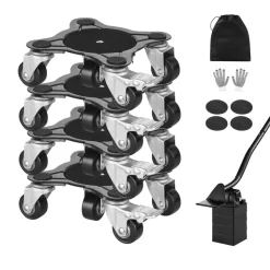 VEVOR Furniture Dolly, Maximum Load 1200 lbs, Heavy Duty Furniture Movers with 5 360° Rotation Wheels, Carbon Steel Panel, Furniture Lift Slider Tool Set for Appliances, Sofa, Fridge, Washing Machine