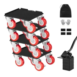VEVOR Furniture Dolly, Maximum Load 3474 lbs, Heavy Duty Furniture Movers with 5 360° Rotation Wheels, Carbon Steel Panel, Furniture Lift Slider Tool Set for Appliances, Sofa, Fridge, Washing Machine