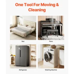 VEVOR Furniture Dolly, Maximum Load 3474 lbs, Heavy Duty Furniture Movers with 5 360° Rotation Wheels, Carbon Steel Panel, Furniture Lift Slider Tool Set for Appliances, Sofa, Fridge, Washing Machine