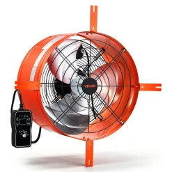 VEVOR Gable Mount Fan, 16 in Attic Vent Exhaust Fan 2940 CFM Thermostat, Cooling and Ventilation for Home, Garage, Warehouse, Workshop, Carbon Steel Housing with Mounting Brackets & Hardware, Orange