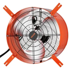 VEVOR Gable Mount Fan, 16 in Attic Vent Exhaust Fan 2940 CFM Thermostat, Cooling and Ventilation for Home, Garage, Warehouse, Workshop, Carbon Steel Housing with Mounting Brackets & Hardware, Orange