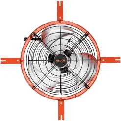 VEVOR Gable Mount Fan, 16 in Attic Vent Exhaust Fan 2940 CFM Thermostat, Cooling and Ventilation for Home, Garage, Warehouse, Workshop, Carbon Steel Housing with Mounting Brackets & Hardware, Orange
