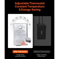 VEVOR Gable Mount Fan, 16 Inch Attic Exhaust Fan with Adjustable Thermostat & Outer Mesh, 2940 CFM House Ventilator Cools Up to 4200 Sq.Ft, Quiet Ventilation for Roof, Garage & Shop, Vibrant Orange