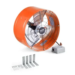 VEVOR Gable Mount Fan, 15 Inch Attic Exhaust Fan with Adjustable Thermostat & Outer Mesh, 1650 CFM House Ventilator Cools Up to 2360 Sq.Ft, Quiet Ventilation for Roof, Garage & Shop, Vibrant Orange