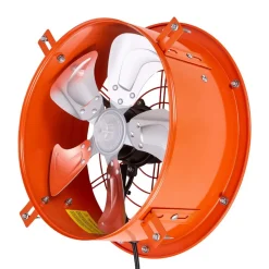 VEVOR Gable Mount Fan, 12 inch Solar Attic Vent Exhaust Fan Carbon Steel, 900 CFM Cooling and Ventilation for Roof, Greenhouse, Garage, Shop, Small Spaces, with Thermostat and Power Adapter, Orange