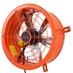 VEVOR Gable Mount Fan, 12 inch Solar Attic Vent Exhaust Fan Carbon Steel, 900 CFM Cooling and Ventilation for Roof, Greenhouse, Garage, Shop, Small Spaces, with Thermostat and Power Adapter, Orange