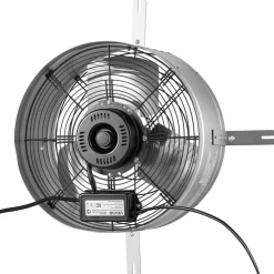 VEVOR Gable Mount Fan, 15 in Gable Attic Vent Exhaust Fan with Thermostat, 1300 CFM Cooling and Ventilation for Home, Garage, Warehouses, Workshops, Carbon Steel Housing with Mounting Bracket, Silver