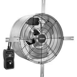 VEVOR Gable Mount Fan, 15 in Gable Attic Vent Exhaust Fan with Thermostat, 1300 CFM Cooling and Ventilation for Home, Garage, Warehouses, Workshops, Carbon Steel Housing with Mounting Bracket, Silver