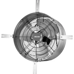 VEVOR Gable Mount Fan, 15 in Gable Attic Vent Exhaust Fan with Thermostat, 1300 CFM Cooling and Ventilation for Home, Garage, Warehouses, Workshops, Carbon Steel Housing with Mounting Bracket, Silver