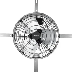VEVOR Gable Mount Fan, 15 in Gable Attic Vent Exhaust Fan with Thermostat, 1300 CFM Cooling and Ventilation for Home, Garage, Warehouses, Workshops, Carbon Steel Housing with Mounting Bracket, Silver