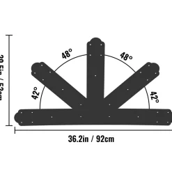 VEVOR Gable Plate, Black Powder-Coated Truss Connector Plates, 12:12 Pitch Gable Bracket, 4 mm / 0.16