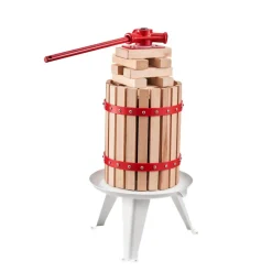VEVOR 1.6 Gal/6L Fruit Wine Press, Solid Wood Basket with 8 Blocks, Heavy Duty Manual Juice Maker, Cider Apple Grape Tincture Honey Olive Oil Making Press with Handle for Kitchen, Home