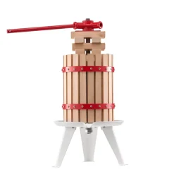 VEVOR 1.6 Gal/6L Fruit Wine Press, Solid Wood Basket with 8 Blocks, Heavy Duty Manual Juice Maker, Cider Apple Grape Tincture Honey Olive Oil Making Press with Handle for Kitchen, Home