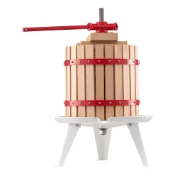 VEVOR 3.2 Gal/12L Fruit Wine Press, Solid Wood Basket with 8 Blocks, Heavy Duty Manual Juice Maker, Cider Apple Grape Tincture Honey Olive Oil Making Press with Handle for Kitchen, Home